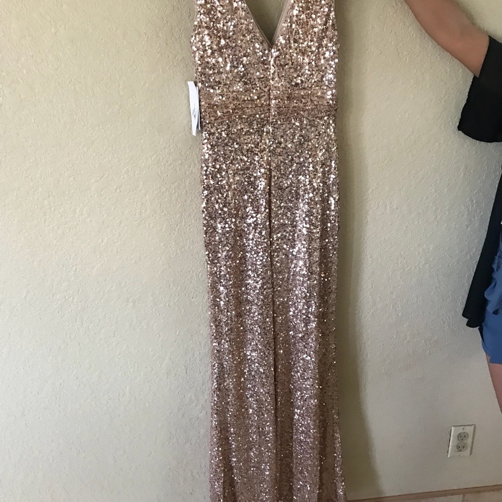 Gold sequin wedding/prom dress for sale. - Picture 2 of 3